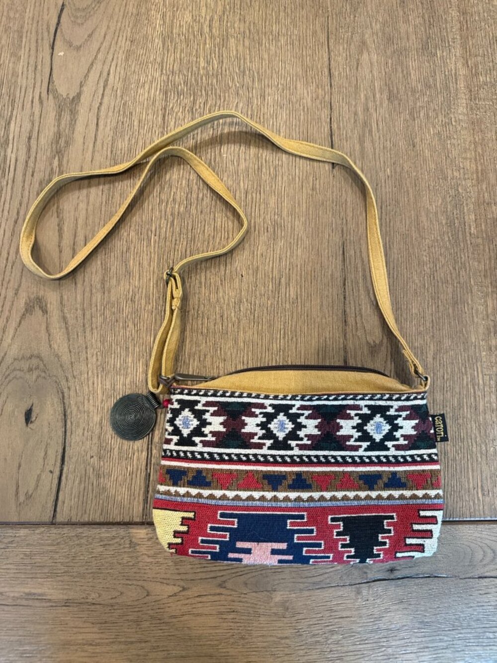 Catori Woven Crossbody Bag Boho Tribal Pattern Adjustable Strap